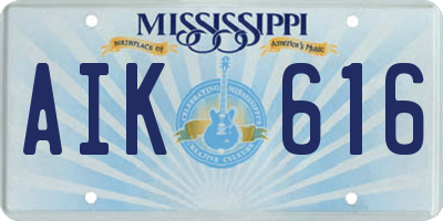 MS license plate AIK616