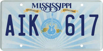 MS license plate AIK617