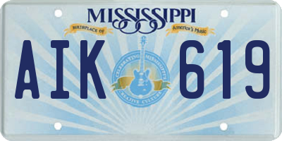 MS license plate AIK619