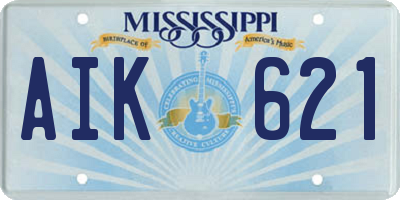 MS license plate AIK621