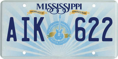 MS license plate AIK622