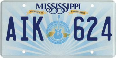 MS license plate AIK624