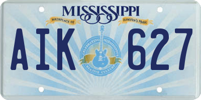 MS license plate AIK627