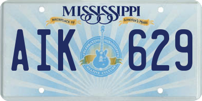 MS license plate AIK629