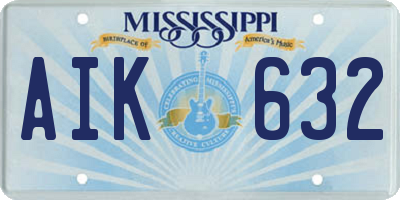 MS license plate AIK632