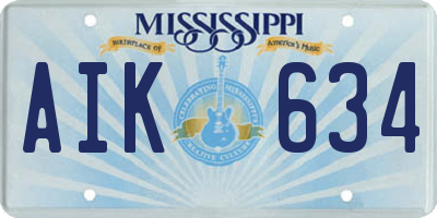 MS license plate AIK634