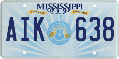 MS license plate AIK638