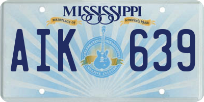 MS license plate AIK639