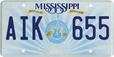 MS license plate AIK655