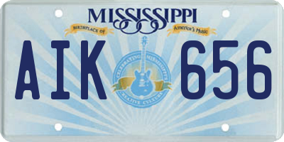 MS license plate AIK656