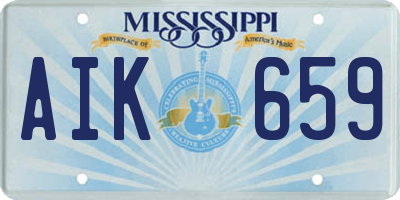 MS license plate AIK659