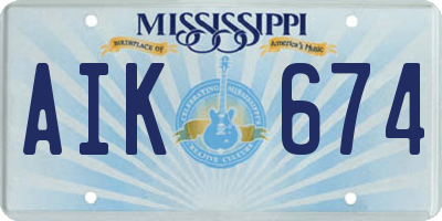 MS license plate AIK674
