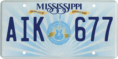 MS license plate AIK677