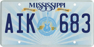 MS license plate AIK683