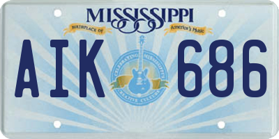 MS license plate AIK686