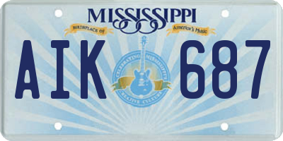 MS license plate AIK687