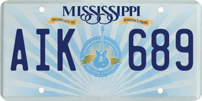 MS license plate AIK689