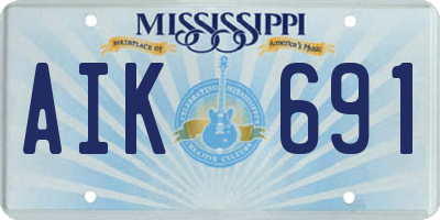 MS license plate AIK691