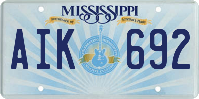 MS license plate AIK692