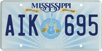 MS license plate AIK695