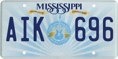 MS license plate AIK696