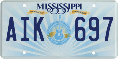 MS license plate AIK697