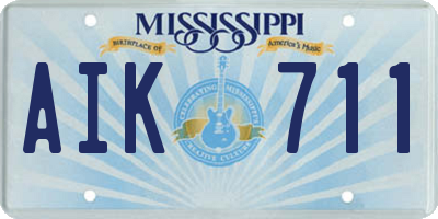 MS license plate AIK711
