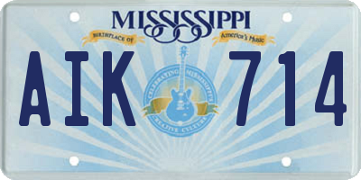 MS license plate AIK714