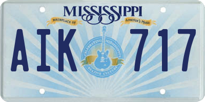 MS license plate AIK717