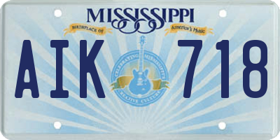 MS license plate AIK718