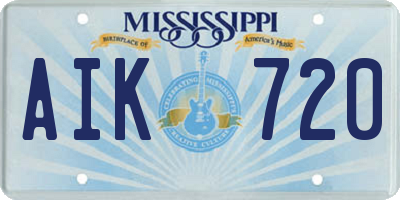MS license plate AIK720