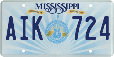 MS license plate AIK724