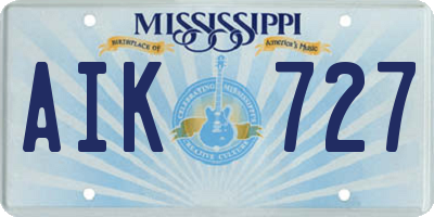 MS license plate AIK727