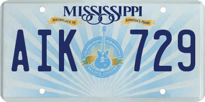 MS license plate AIK729