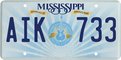 MS license plate AIK733