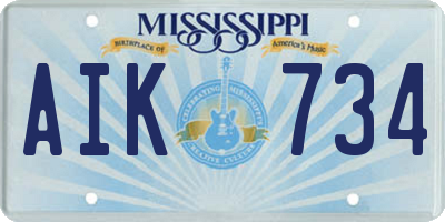 MS license plate AIK734