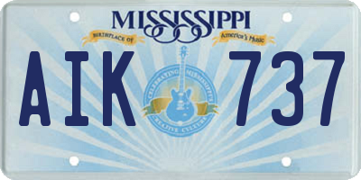 MS license plate AIK737