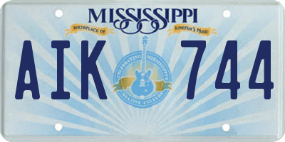 MS license plate AIK744