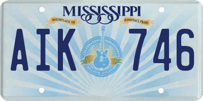 MS license plate AIK746