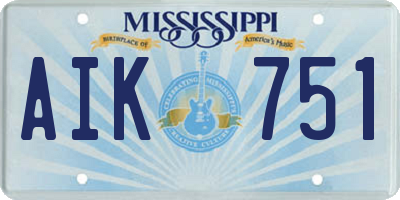 MS license plate AIK751