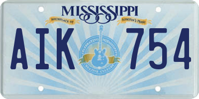 MS license plate AIK754