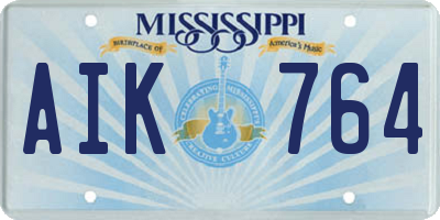MS license plate AIK764