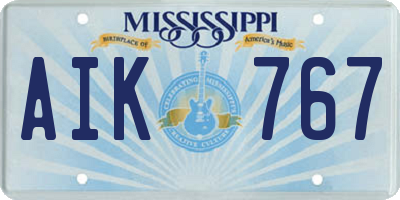 MS license plate AIK767