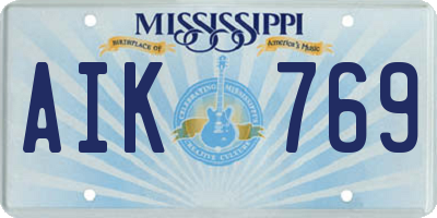 MS license plate AIK769