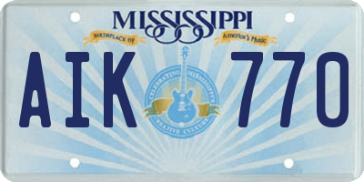 MS license plate AIK770