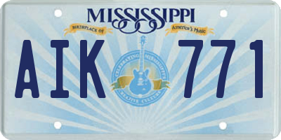 MS license plate AIK771