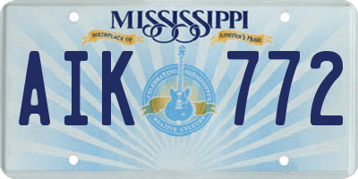 MS license plate AIK772
