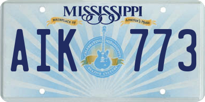 MS license plate AIK773