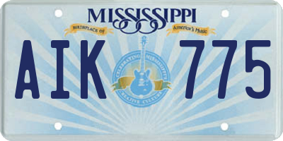 MS license plate AIK775