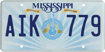 MS license plate AIK779